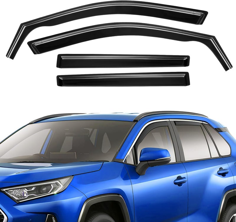ISINLASSO in-Channel Rain Guards Fit for Toyota RAV4 2019-2025 Black Extra Durable Shatterproof Side Window Deflectors, Window Visors, Wind Deflectors - 4 PCS - Image 1